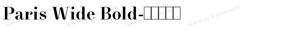 Paris Wide Bold字体转换